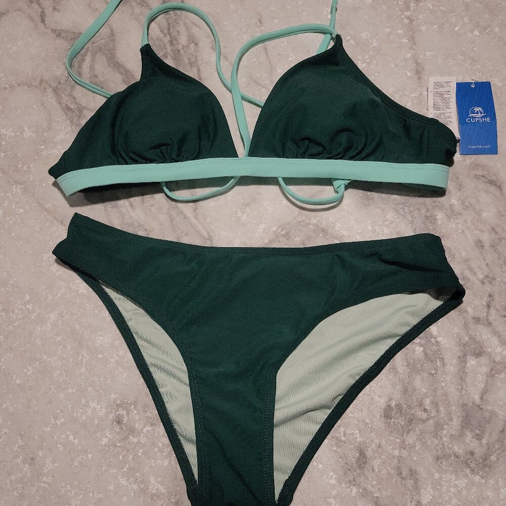 Cupshe Green Bikini Set | Medium Top / Small Bottoms | NWT